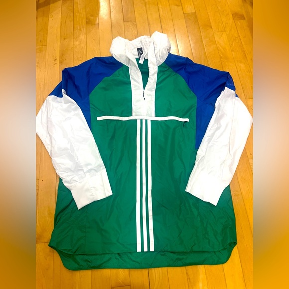 adidas Other - Adidas Green and Blue Windbreaker Jacket with a Hood